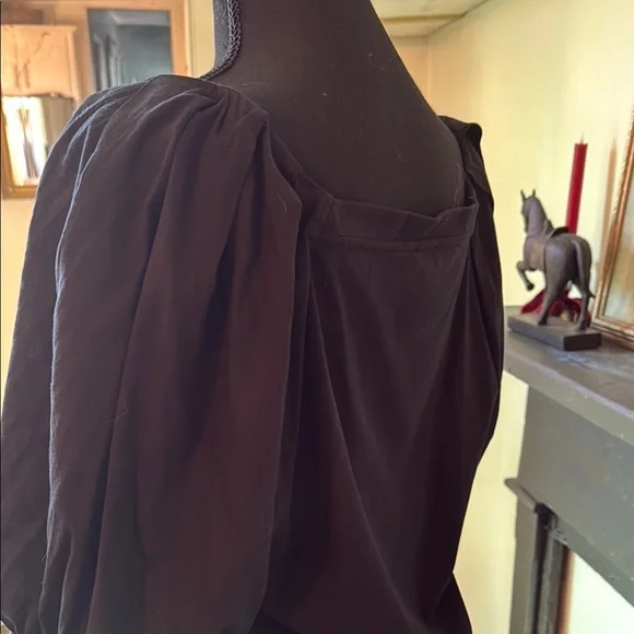 Ann Taylor Black Puff Sleeve Blouse - Picture 4 of 4